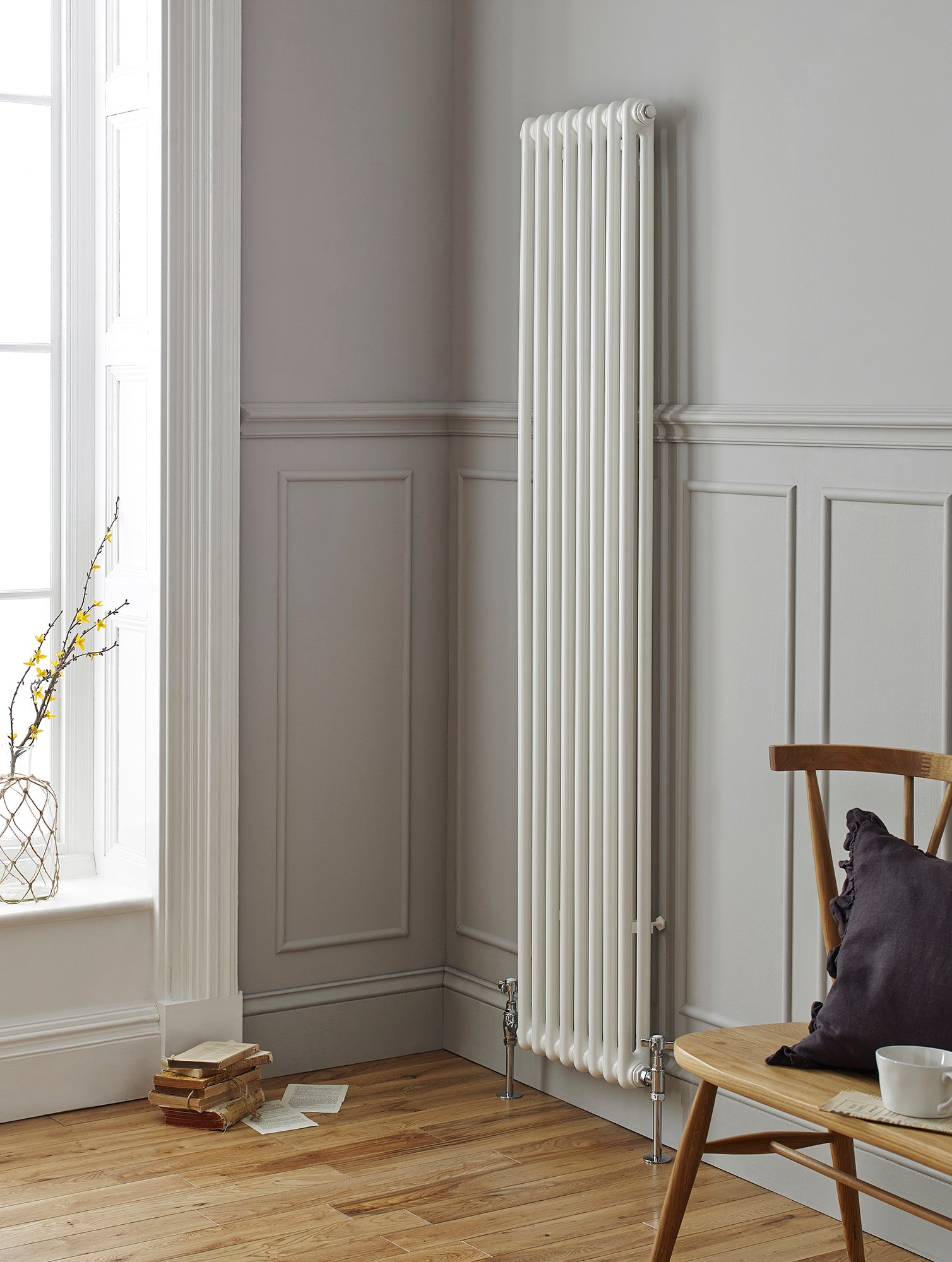 2 column Mild Steel Vertical Radiator White 1500x515mm 11 sections Las