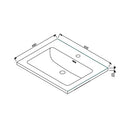 Anas Angel 590x350x475mm Wall Mounted Vanity With Basin & Handle & Overflow- Matt White