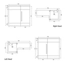 Anas Lili 900 Single Door Floorstanding Vanity Unit With A Furniture Basin And The Wc Unit L-900-BASINCAB-MATTGREY + L-900-WCUNIT-MATTGREY + L-900-LEFT/L-900-RIGHT