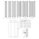 Reina Albano Vertical Aluminium Radiator - 1800mm x 190mm - Anthracite
