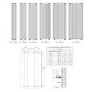 Reina Albano Vertical Aluminium Radiator - 1800x430mm - Anthracite A-ABN18042A