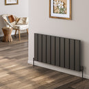 Reina Caldaro Horizontal Aluminium Radiator - 600x1245mm - Anthracite A-CDR060124A