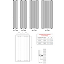 Reina Caldaro Vertical Aluminium Radiator - 1800mm x 370mm - White
