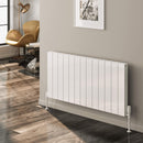 Reina Casina Double Panel Horizontal Designer Radiator - 600x1230mm - White A-CSL060123WD