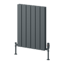 Reina Piatto Double Panel Horizontal Designer Radiator - 600mm x 445mm - Anthracite