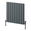 Reina Piatto Double Panel Horizontal Designer Radiator - 600x595mm - Anthracite A-PTO060059DA