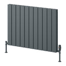 Reina Piatto Double Panel Horizontal Designer Radiator - 600x820mm - Anthracite A-PTO060082DA