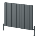 Reina Piatto Double Panel Horizontal Designer Radiator - 600mm x 820mm - Anthracite