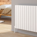 Reina Piatto Double Panel Horizontal Designer Radiator - 600mm x 1045mm - White