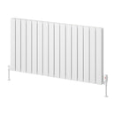 Reina Piatto Double Panel Horizontal Designer Radiator - 600x1195mm - White A-PTO060119DW