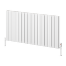 Reina Piatto Double Panel Horizontal Designer Radiator - 600mm x 1195mm - White