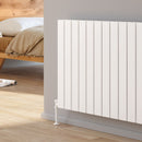 Reina Piatto Double Panel Horizontal Designer Radiator - 600x1420mm - White A-PTO060142DW