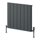 Reina Resia Horizontal Aluminium Designer Radiator - 600mm x 660mm - Anthracite