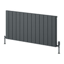 Reina Resia Horizontal Aluminium Designer Radiator - 600x1230mm - Anthracite A-RSA060123A