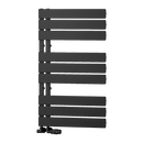 Reina Vada Vertical Designer Heated Towel Rail - 870mm x 500mm - Black