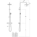 Roca 2 Outlet Thermostatic Exposed Shower Column - Chrome