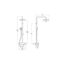 Roca Deck 2 Outlet Thermostatic Exposed Shower Column With Shelf - Chrome