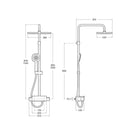 Roca Deck Square 2 Outlet Thermostatic Exposed Shower Column With Shelf - Chrome