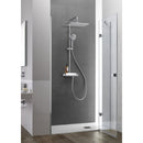 Roca Deck Square 2 Outlet Thermostatic Exposed Shower Column With Shelf - Chrome