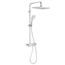 Roca Deck Square 2 Outlet Thermostatic Exposed Shower Column With Shelf - Chrome