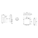 Roca Smart Square 2 Outlet Thermostatic Concealed Shower Set - Chrome