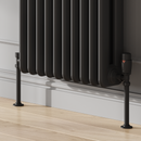 Reina Round Radiator Pipe Shroud - 130mm High - Black