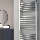 Reina Diva Curved Heated Towel Rail - 800x500mm - Chrome AG50800CC