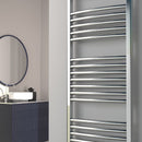 Reina Diva Curved Heated Towel Rail - 1800mm x 750mm - Chrome