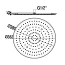 JTP Aquamist Round Ceiling Mounted Fixed Shower Head - 380mm Diameter - Chrome