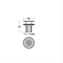 A/S Slotted Strainer Waste Chrome 80mm Tail S8725AA