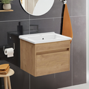Anas 600mm Wall Hung Vanity Unit With Basin Golden Oak 71973