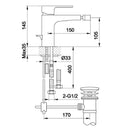 JTP Base Bidet Mixer Tap with Pop Up Waste - Chrome