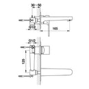 JTP Base 2 Hole Wall Mounted Basin Mixer Tap - Chrome