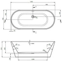 BC Designs Bletchley 1600mm x 700mm Freestanding Double Ended Bath White BAE001