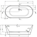BC Designs Bletchley 1700mm x 750mm Freestanding Double Ended Bath - White