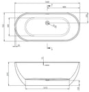 BC Designs Olney 1600mm x 700mm Freestanding Double Ended Bath - White