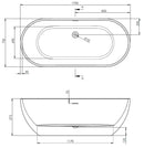 BC Designs Olney 1700mm x 750mm Freestanding Double Ended Bath White BAE004