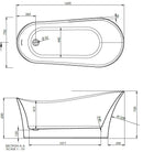 BC Designs Bradwell 1600mm x 750mm Freestanding Single Ended Slipper Bath - White BAE007