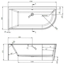 BC Designs Calverton 1700mm x 800mm Offset Left Hand Corner Bath White BAE009