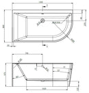 BC Designs Calverton 1500mm x 800mm Offset Left Hand Corner Bath - White BAE010