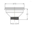 JTP Strainer Waste Only - 115mm Wide For Kitchen Sink - Brushed Black