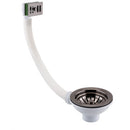 JTP Round Basket Strainer Waste Rectangular Overflow Kitchen Sink - Brushed Black