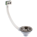 JTP Round Basket Strainer Waste Rectangular Overflow Kitchen Sink - Stainless Steel