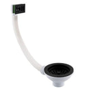 JTP Round Basket Strainer Waste Rectangular Overflow Kitchen Sink - Matt Black