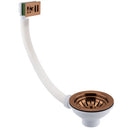 JTP Round Basket Strainer Waste Rectangular Overflow Kitchen Sink - Brushed Rose Gold