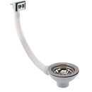 JTP Basket Strainer Waste Square Overflow Kitchen Sink - Chrome