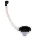 JTP Basket Strainer Waste Round Overflow Kitchen Sink - Matt Black