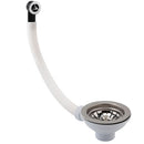 JTP Basket Strainer Waste Round Overflow Kitchen Sink - Chrome