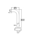 JTP Chill Wall Mounted Shower Arm - 300mm Long - Chrome