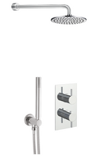JTP Concealed Thermostatic Shower Kit 2 Valves 2 Outlet Chrome Overhead Complete Set